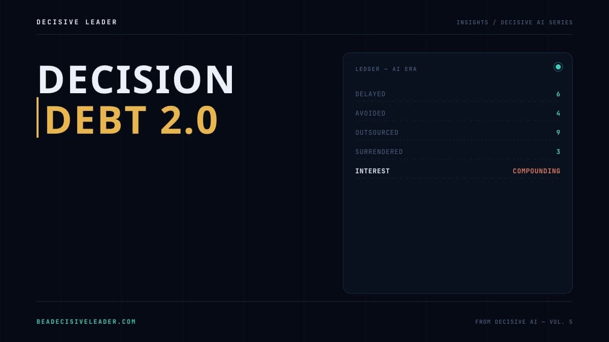 Decision Debt 2.0 — AI opened two new lines of credit