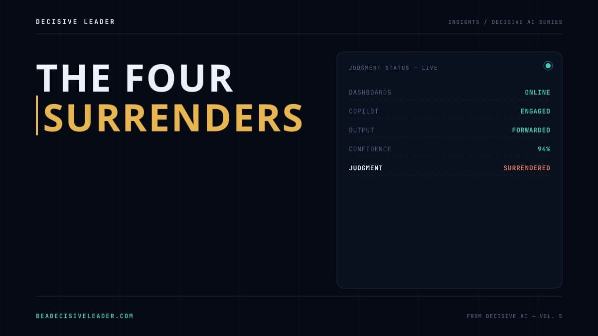 The Four Surrenders — how smart leaders quietly hand their judgment to AI